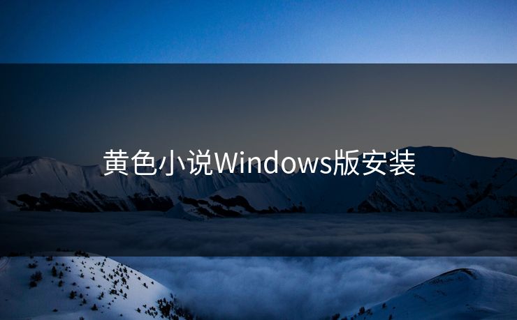 黄色小说Windows版安装